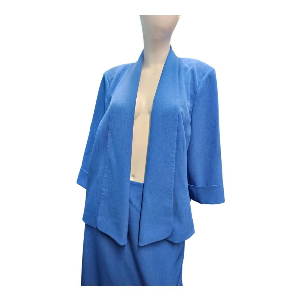 Kasper Blue Skirt Suit Womens Size 14/16 - Picture 5 of 16